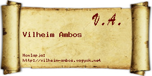 Vilheim Ambos névjegykártya